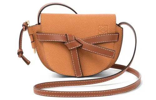 LOEWE Grain Cow Leather Saddle Bag, Bowknot Bag, Shoulder Bag, Crossbody Bag Mini Women's