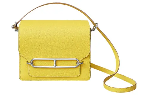 HERMES Roulis Evercolor Calfskin Crossbody Bags Mini Women's Lemon