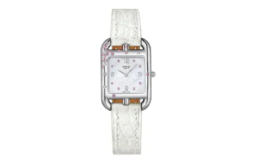 HERMES Cape Cod Collection Wrist Watches Quartz Movement Genuine Leather Strap White Dial Women's Watch