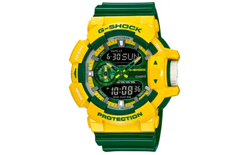 CASIO Men Liquid Crystal/Analog Dual Display Series Green Watch GA-400CS-9APR