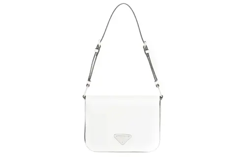 PRADA Leather Crossbody Bag, Shoulder Bag Women's White