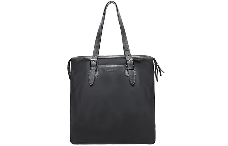 Burberry Nylon Canvas With Leather Tote Bag, Shopping Bag, Shoulder Bag Women's Black