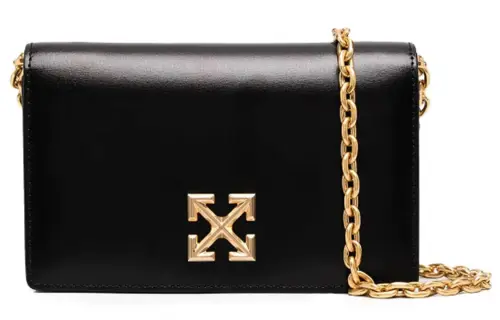 OFF WHITE Calfskin Crossbody Bag, Shoulder Bag Women's Black