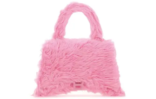 Balenciaga Minimalist Style Plush Handbag Women's Pink