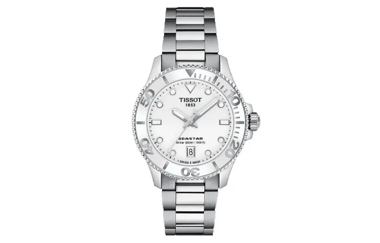 TISSOT Starfish Collection Quartz Movement Unisex Watch 36mm White Dial Stainless Steel Case