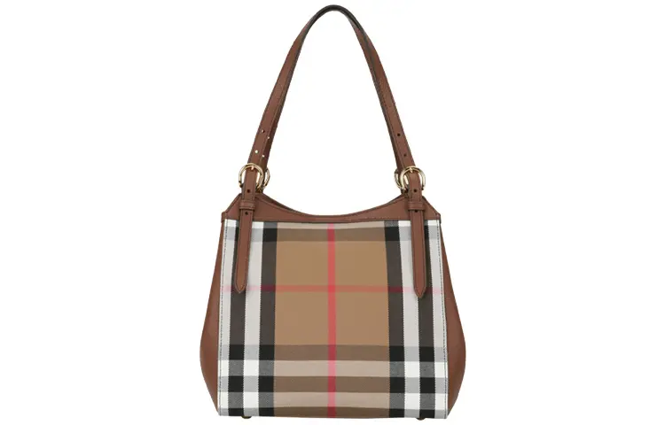 Burberry Canvas With Leather Tote Bag, Shopping Bag, Handbag, Shoulder Bag Women's Yellow Brown