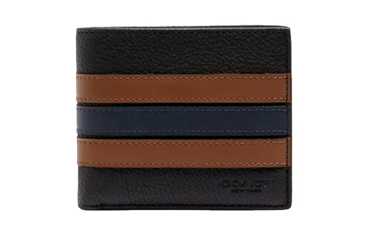 COACH 3 IN 1 Wallet Leather Wallet Men's Black & Brown