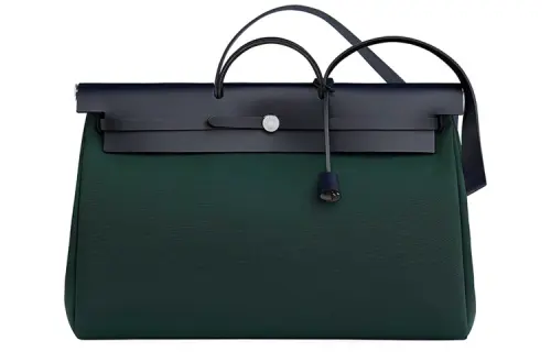 HERMES Herbag Zip Officier Canvas And Hunter Cow Leather Shoulder Bag, Crossbody Bag, Handbag 50 Unisex