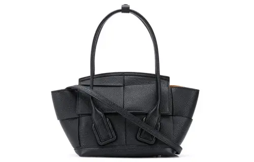 Bottega Veneta Leather One Shoulder Handbag Mini Women's Black