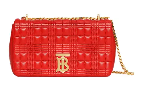 Burberry Lola Bag Quilting Lambskin Crossbody Bag, Shoulder Bag Women's Red