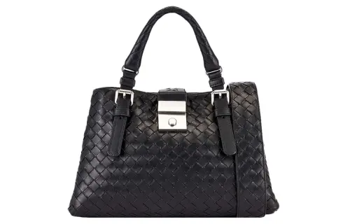 Bottega Veneta Portable Leather Shoulder Bag, Handbag Small Women's Black