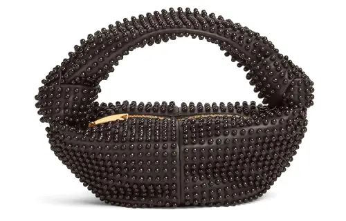 Bottega Veneta Lambskin Clutch Handbag Women's Black