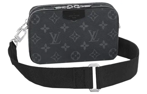 LOUIS VUITTON Alpha Leather Shoulder Bag, Crossbody Bag, Sling Bag Men's Black