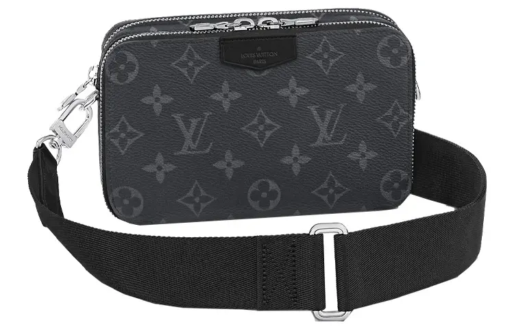 LOUIS VUITTON Alpha Leather Shoulder Bag, Crossbody Bag, Sling Bag Men's Black