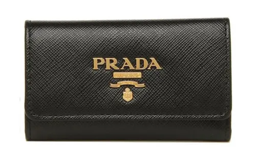 PRADA Saffiano Leather Wallet Men's Black