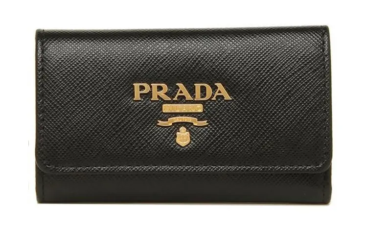 PRADA Saffiano Leather Wallet Men's Black