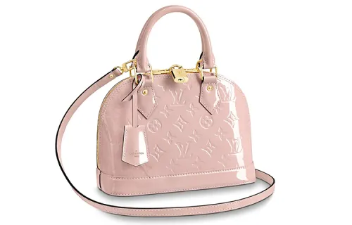 LOUIS VUITTON Alma Monogram Vernis Bb Rose Ballerine
