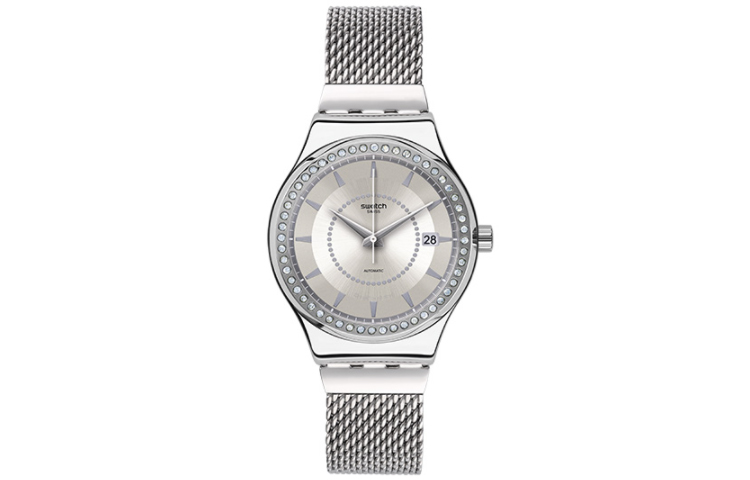 SWATCH Swatch, mechanical mechanism for men and women, dial, case stainless steel, watch strap, 50.6mm