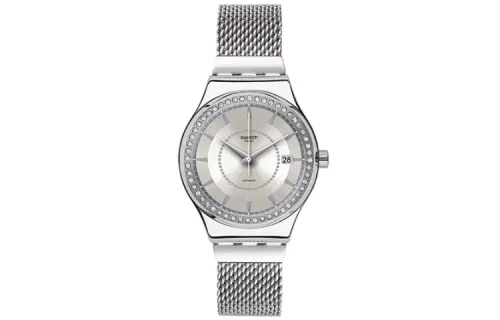 SWATCH Swatch, mechanical mechanism for men and women, dial, case stainless steel, watch strap, 50.6mm
