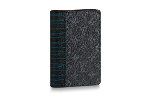 LOUIS VUITTON Pocket Organizer Monogram Eclipse 3 Card Slot Patchwork Multicolor