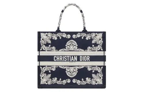 DIOR BookTote Embroidery Tote Bag, Shopping Bag, Shoulder Bag, Handbag Women's Blue