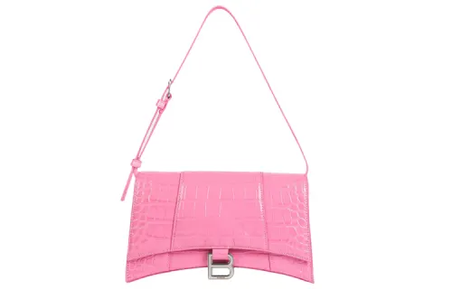 Balenciaga Hourglass Cow Leather Shoulder Bag, Crossbody Bag Women's Pink
