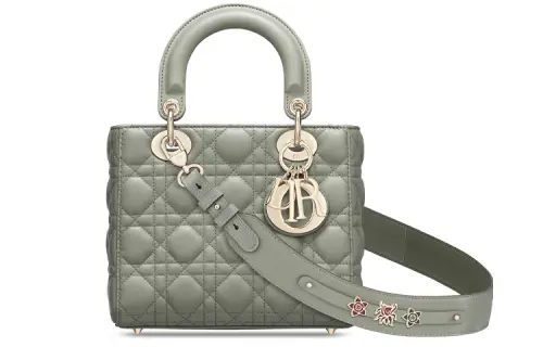 DIOR Lady Dior Sheepskin Handbag, Shoulder Bag, Crossbody Bag, Handbag Small Women's Rock Gray