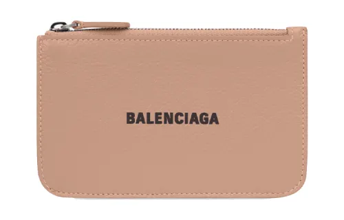 Balenciaga Zip Closure Leather Wallet Women's Nude