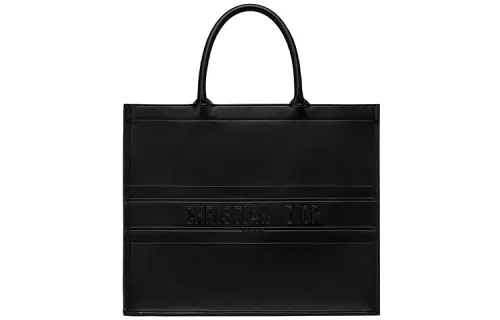 DIOR BookTote Open Top Design Cow Leather Handbag, Tote Bag, Shopping Bag, Handbag Large Unisex Black