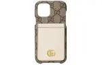 GUCCI GG Marmont Leather Bag Accessory Unisex Ebony/White