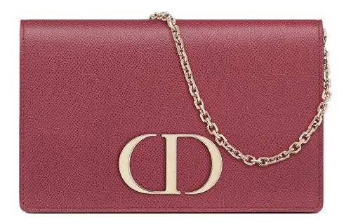 DIOR 30 Montaigne Cow Leather Fanny Pack Clutch Women's Hibiscus Pink