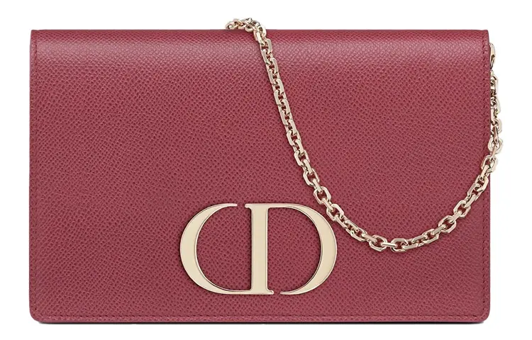DIOR 30 Montaigne Cow Leather Fanny Pack Clutch Women's Hibiscus Pink