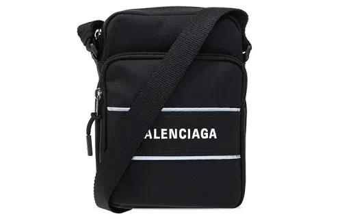 Balenciaga Nylon Messenger Bag, Shoulder Bag Unisex Black