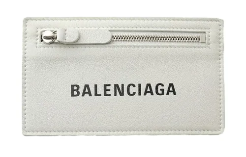 Balenciaga Cow Leather Coin Purse, Card Holder Women's White