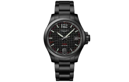 LONGINES Comcast V.H.P Series Quartz Movement 50m Waterproof Men's Wrist Watches 41mm Black Dial PVD Coating Watch Case