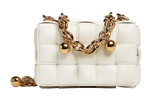Bottega Veneta CASSETTE Pillow Bag Sheepskin Shoulder Bag, Crossbody Bag Women's White