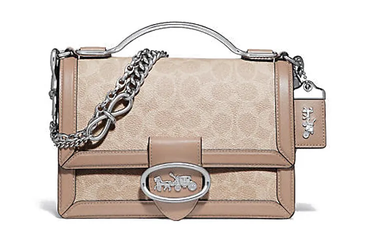 COACH Riley Leather Handbag, Crossbody Bag, Shoulder Bag Small Women's Light Sand Brown