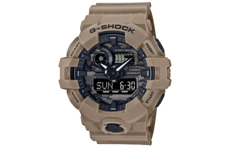 CASIO Men Liquid Crystal/Analog Dual Display Series Coffee Watch GA-700CA-5APR