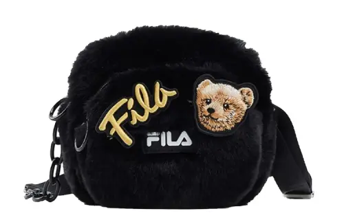 FILA Fabric Crossbody Bag, Shoulder Bag Regular Women's Black