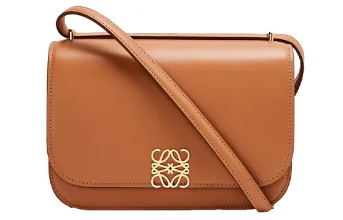 LOEWE Goya Silk Calfskin Portable One Shoulder Crossbody Clutch Small Women's Brown