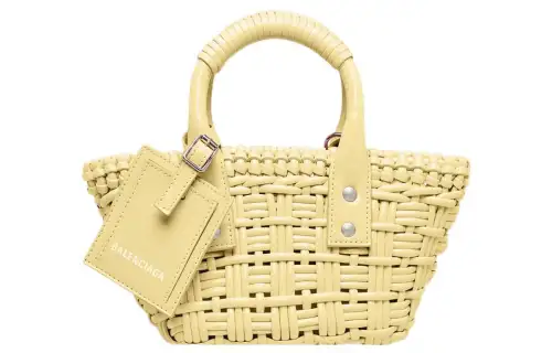 Balenciaga Bistro Cotton Baskets Bag, Crossbody Bag, Shoulder Bag Women's Light Yellow