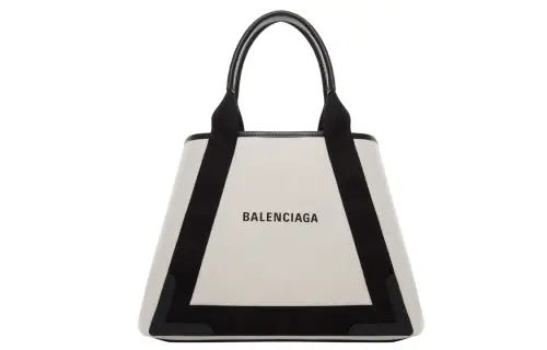 Balenciaga Navy Cow Leather, Cotton, Canvas Bag, Handbag, Shoulder Bag Medium Women's