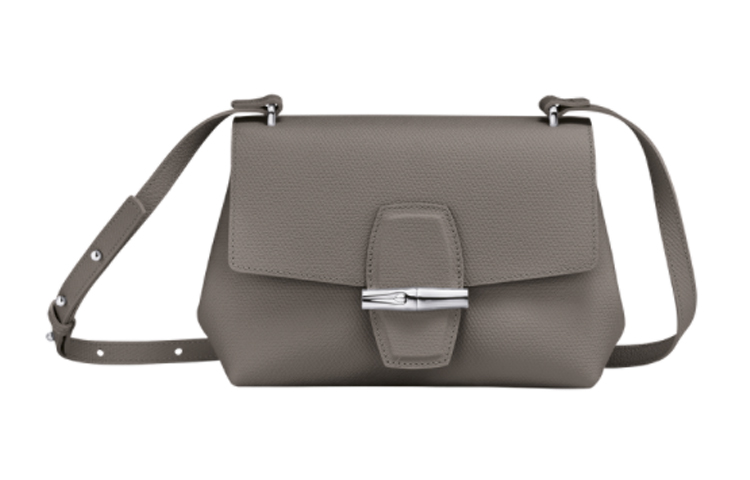 LONGCHAMP Le Roseau Cow Leather Crossbody Bags Small Women's Dove Color