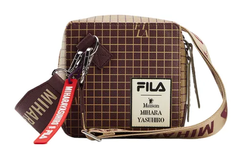 FILA Mihara Yasuhiro Collaboration Artificial Leather Crossbody Bag, Shoulder Bag Regular Unisex Khaki