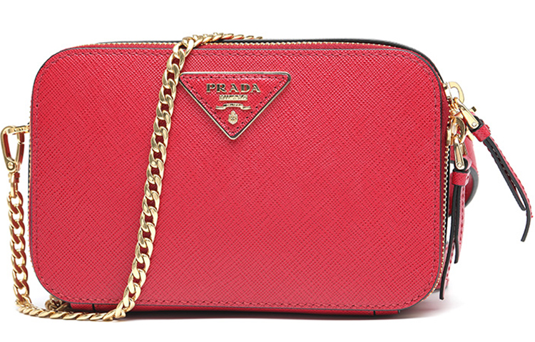 PRADA Zip Closure Chain Shoulder Bags Mini Red