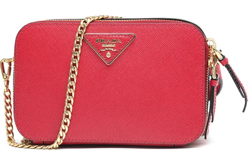 PRADA Zip Closure Chain Shoulder Bags Mini Red