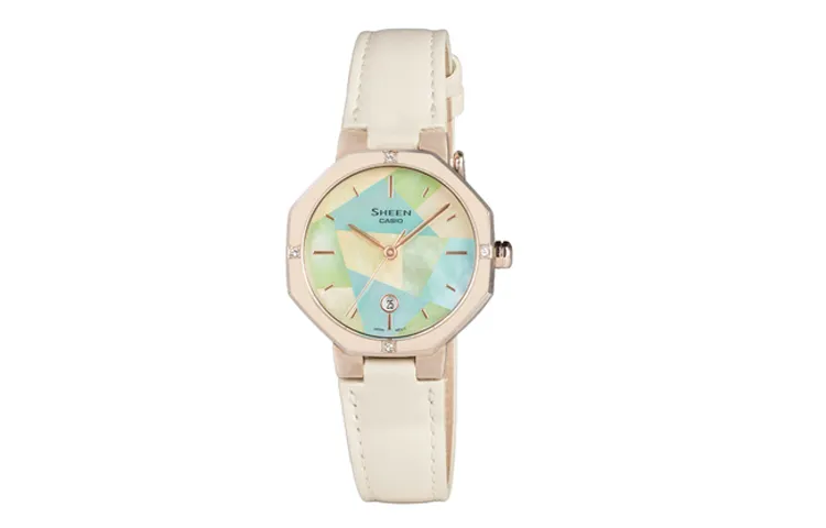 CASIO Women's SHEEN 33.5mm Mother Of Pearl Color Watch