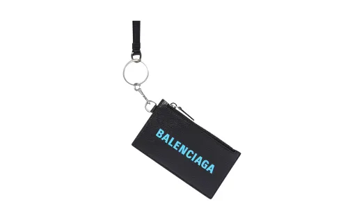 Balenciaga Calfskin Card Holder Men's Black
