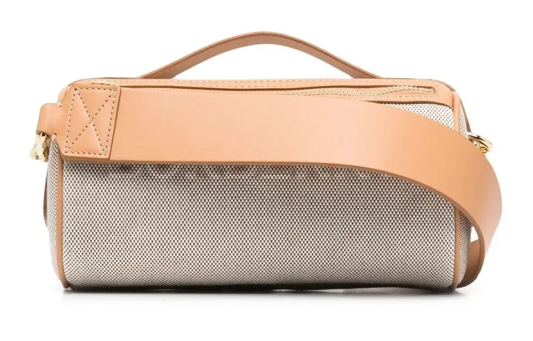 Burberry Leather Cylinder Bag, Shoulder Bag, Crossbody Bag, Handbag Women's Beige