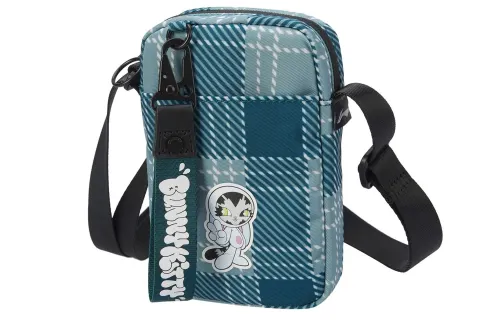 Li Ning Pursue Artist Collaboration Athleisure Fabric Crossbody Bag Regular Women's Green Plaid